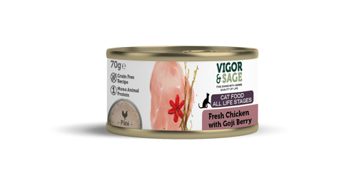 Picture of Vigor & Sage Fresh Chicken with Goji Berry Wet Food Cat