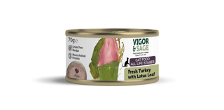 Picture of 12 x 0.07kg Vigor & Sage Fresh Turkey & Lotus Leaf Wet Food Cat