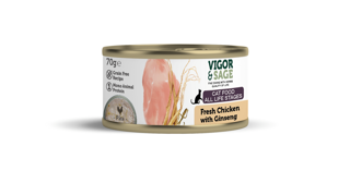 Picture of 12 x 0.07kg Vigor & Sage Fresh Chicken with Ginseng Wet Food Cat