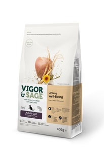 Picture of 8 x 0.4kg Vigor & Sage Ginseng Well-Being Adult Cat