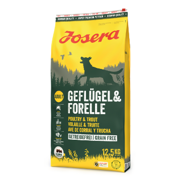 Josera Poultry & Trout grain-free dry dog food for active, working and sporting dogs Josera Poultry & Trout grain-free dry dog food for active, working and sporting dogs