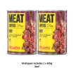 Josera Meat Lovers Menu Multipack grain free complete pure meat wet food for adult dogs 6x400g variety pack including pure beef