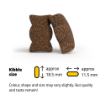 Josera Junior Kids complete gluten-free food with salmon oil for larger puppies and junior dogs showing kibble sizes
