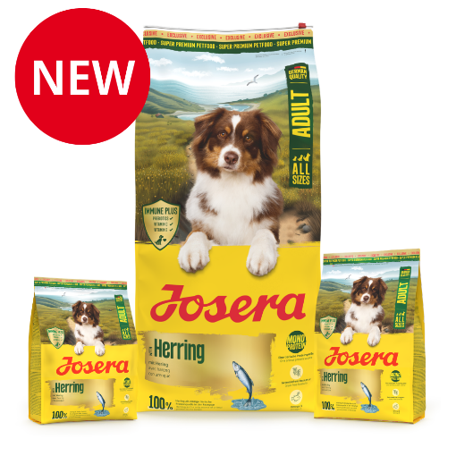 Josera Adult Herring grain free single meat protein complete food for all adult dogs in 12.5kg, 3kg and 0.9kg bags
