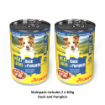 Josera Meat Lovers Menu Multipack grain free complete wet food for adult dogs 6x400g variety pack including Duck and Pumpkin